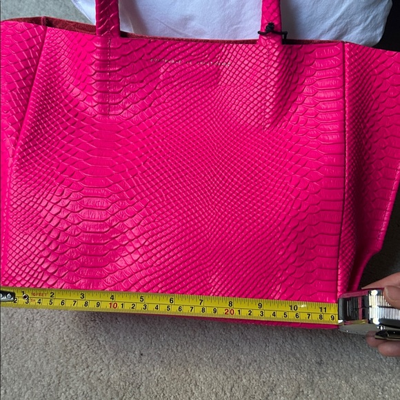 Ampersand As Apostrophe Half Tote • Neon Pink Python • NWT - Picture 6 of 10